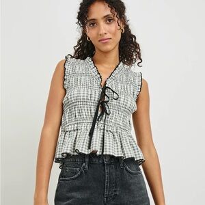 Rails Martine Top Ivory Jet Gingham - Small